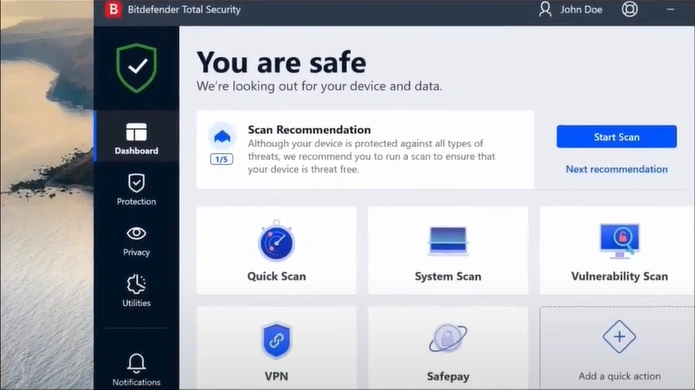 Launch your Bitdefender application