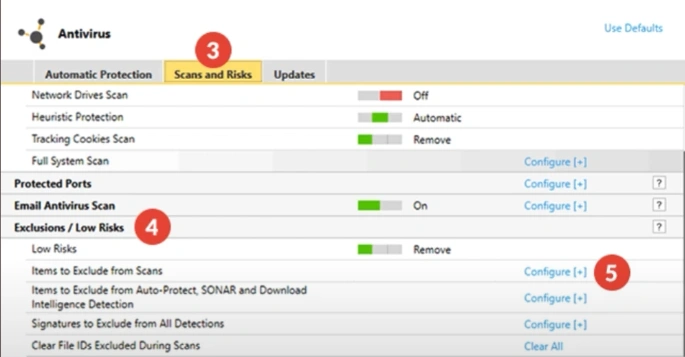 Open the “Scans and Risks